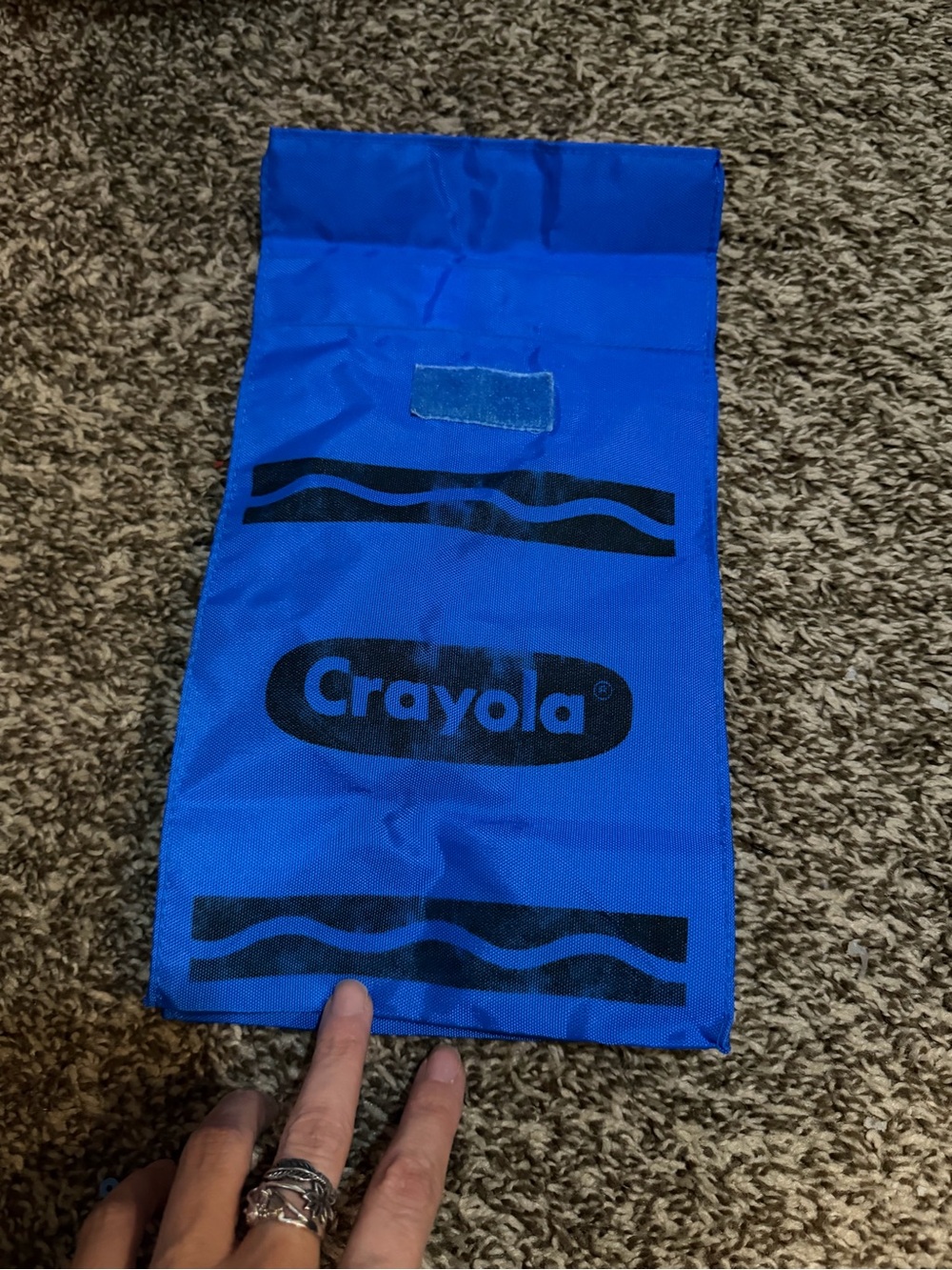 Crayola Bright Blue Kids Swim Coverup Tote with Black Logo